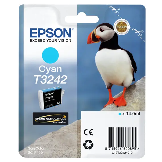 Cartucho de Tinta Ciano Epson T3242 para SureColor SC-P400 | BluePixel.pt