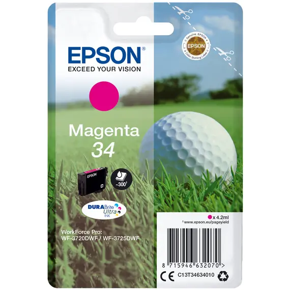 Tinteiro Epson 34 Magenta para WorkForce Pro WF-3720/3725 | BluePixel.pt