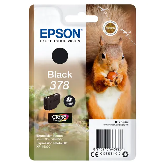 Tinteiro EPSON 378 Preto para Impressoras Expression Photo XP-8500/8600/15000 | bluepixel.pt
