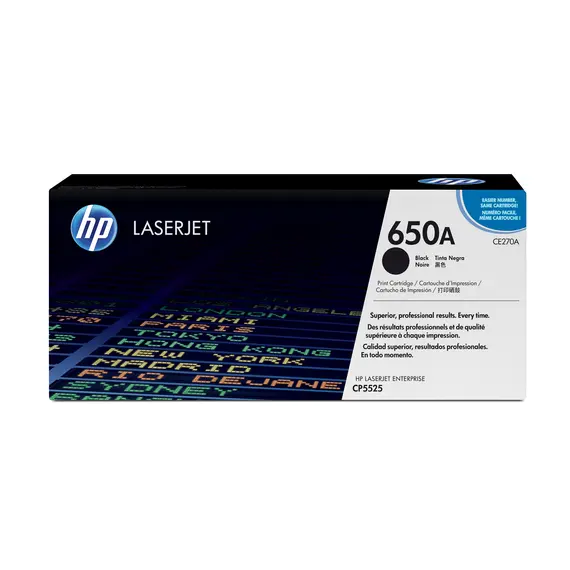 Cartucho de toner preto HP CE270A original para LaserJet - Capacidade de 13.500 páginas | bluepixel.pt
