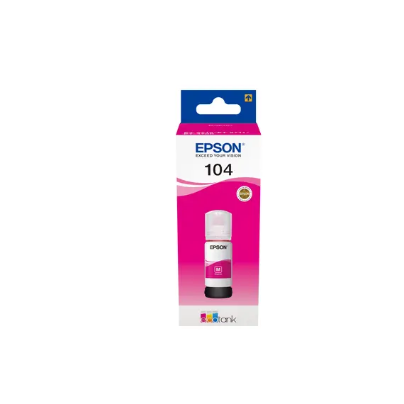 Tampa de Tinta Magenta Epson 1LB 104 EcoTank | Compatível com Impressoras Epson EcoTank