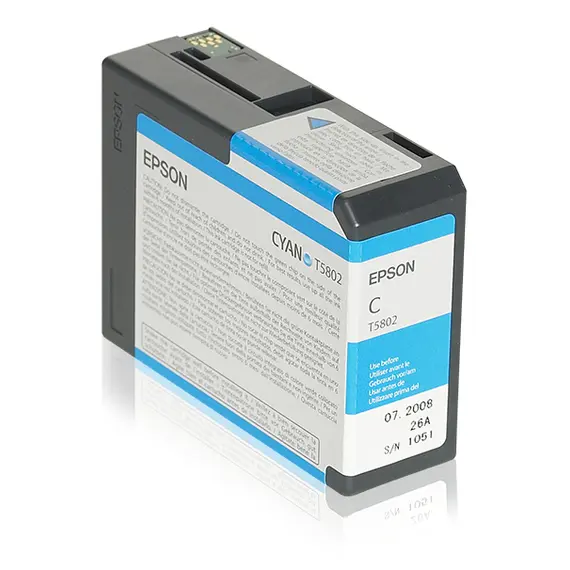 Tinteiro EPSON T5802 Ciano para Stylus Pro 3800/3880 | Alta Qualidade | Bluepixel.pt
