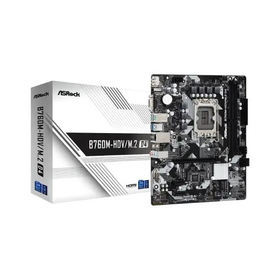 Placa Base Asrock B760M-HDV M2 D4 Socket 1700/ DDR4/ PCIe 4.0/ Micro ATX
