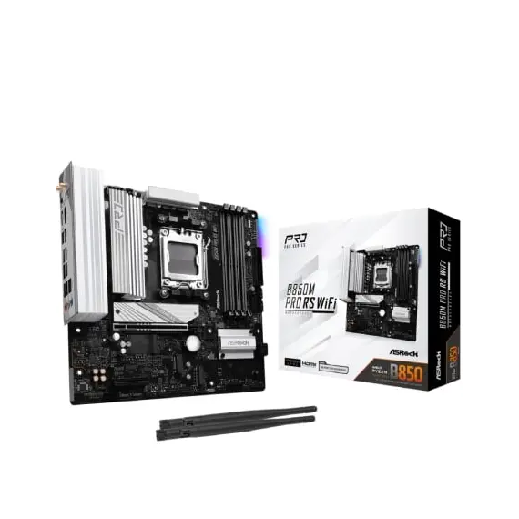 Placa Base Asrock B850M Pro RS WiFi/ DDR5/ PCIe 5.0/ Socket AM5/ Micro ATX