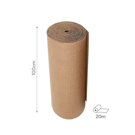 Cartão Proteção Canelado 100cmx20m Bobine Castanho
