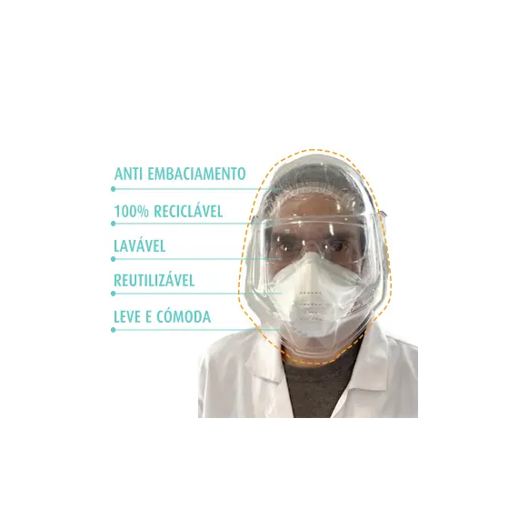 Viseira Facial Proteção Individual Autorizada ASAE 1un