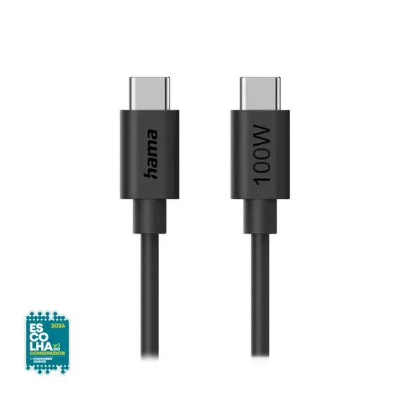 Cabo USB-C 2.0 Macho/USB-C Macho 100W 1,2m Preto