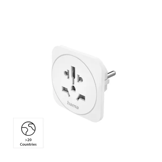 Adaptador Corrente Viagem UK/EURO Type E+ F Branco