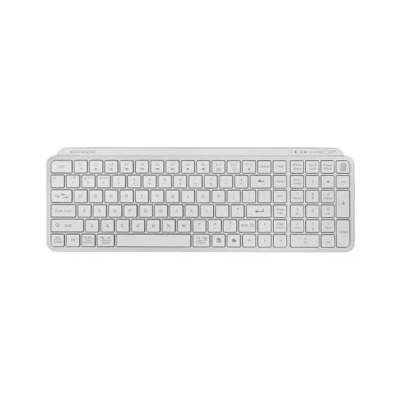 Teclado Compacto Inalámbrico Mars Gaming MK-SILENKEYS/ Blanco