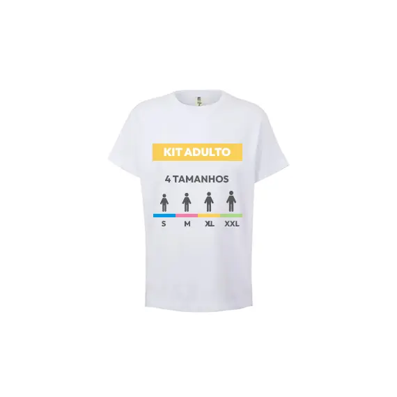 Kit Amostra - T-Shirt Adulto Branco Vários Tamanhos 5un