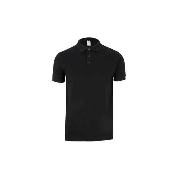 Polo Manga Curta Adulto Preto Tamanho L