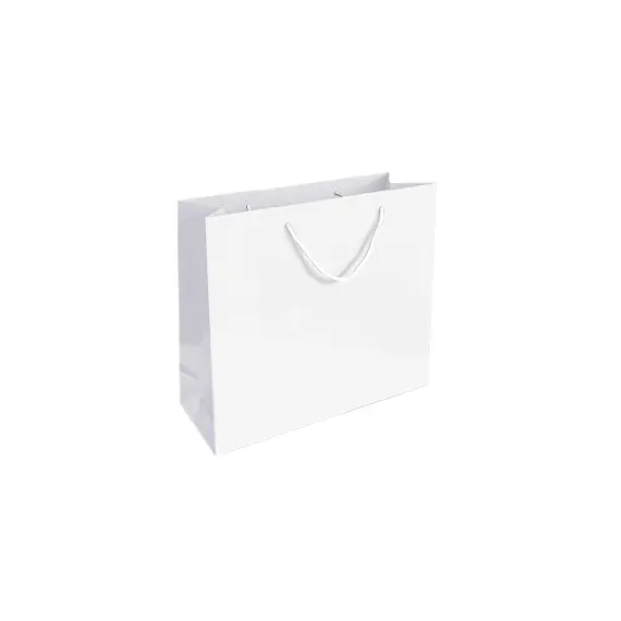 Saco 35x12x36cm Papel Couché 200g c/Asas Cordão Branco 1un