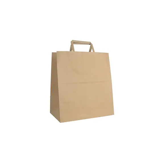 Saco 27x16x28cm Papel 090g c/Asa Plana Kraft 1un