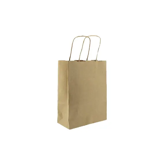 Saco 18x08x23cm Papel 115g c/Asas Kraft 1un