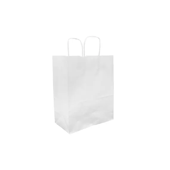 Saco 27x16x31cm Papel 100g c/Asas Branco 1un
