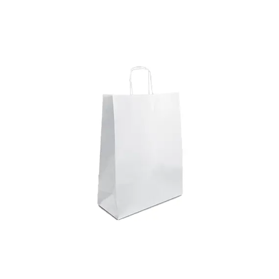 Saco 24x09x31cm Papel 090g c/Asas Branco 1un