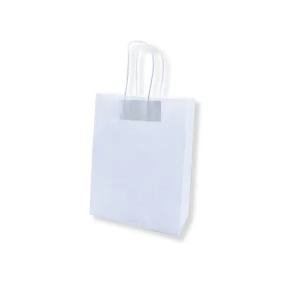 Saco 24x10x32cm Papel 100g c/Asas Branco 1un