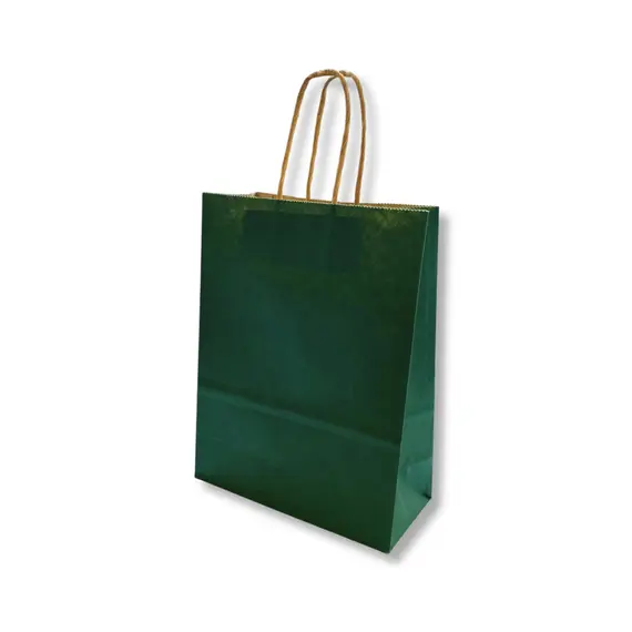 Saco 32x14x40cm Papel 100g c/Asas Verde Escuro 1un