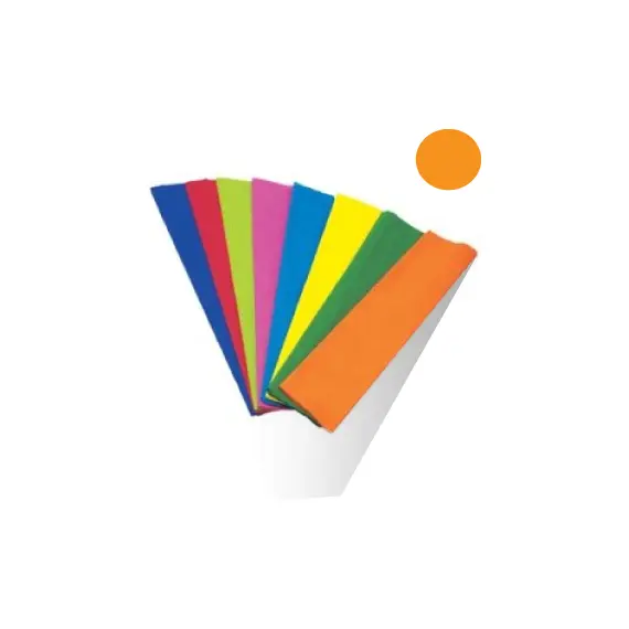 Papel Crepe Laranja 50x250cm Rolo