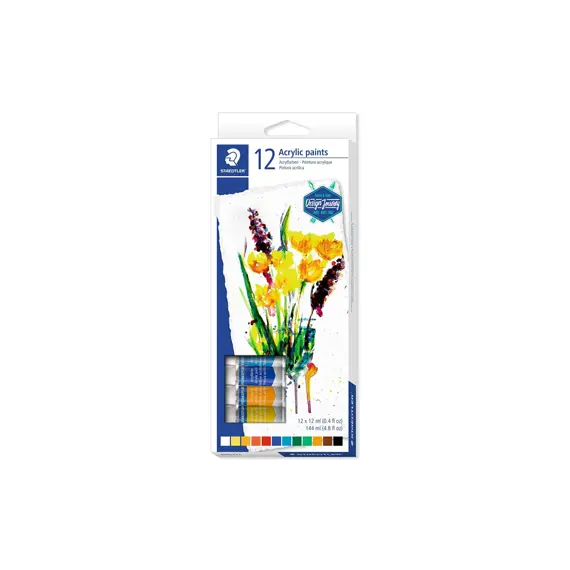 Tinta Acrílica STAEDTLER 8500 C12 Design Journey 12ml 12un