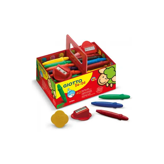 Lápis de Cera Giotto Be-Be Super Schoolpack 40un+ 2 Afias