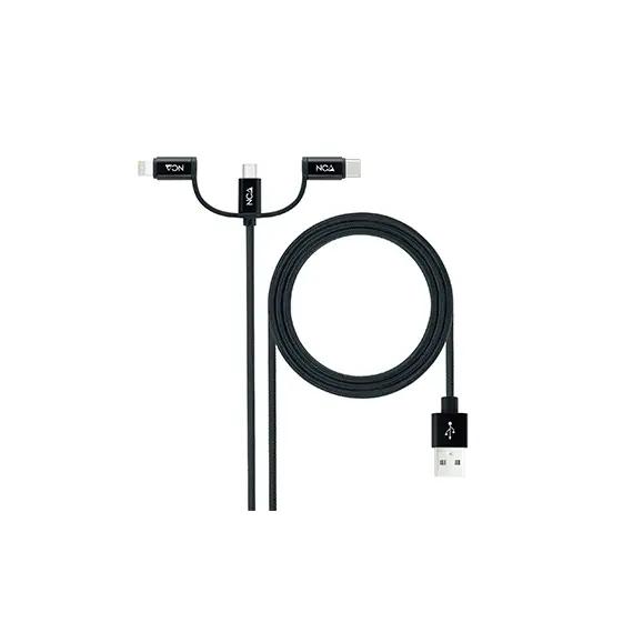 Cabo USB-A para Type-C / Lightning / micro-USB 1m