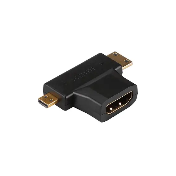 Adaptador HDMI A Fêmea / HDMI C Macho / micro-HDMI D Macho