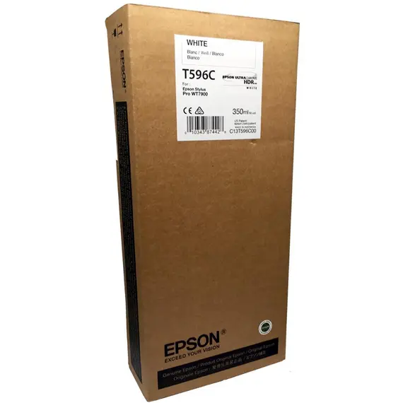 Tinteiro EPSON T596C Branco UltraChrome HDR 350ml - Stylus Pro 7700/7890/7900/9700/9890/9900