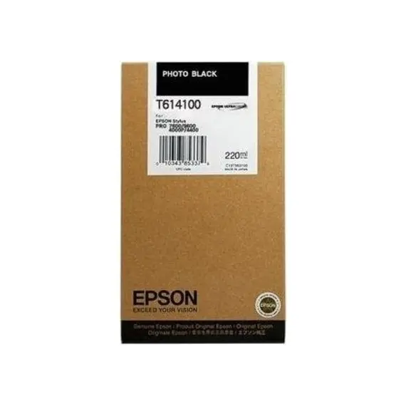 Tinteiro EPSON T6141 Preto Foto 220ml - Stylus Pro 4400/4450/4800/4880