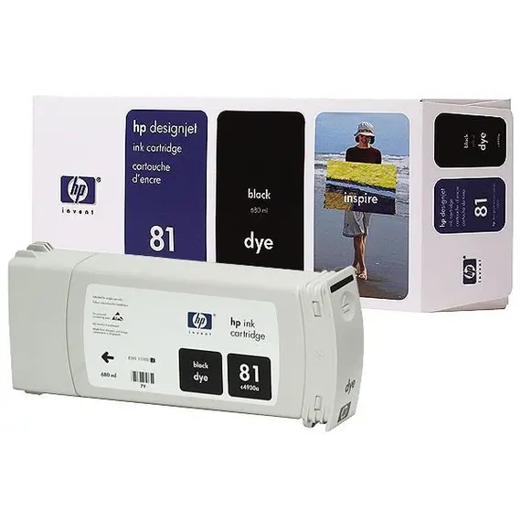HP 81 original dye Ink cartridge C4930A black standard capacity 680ml 1-pack