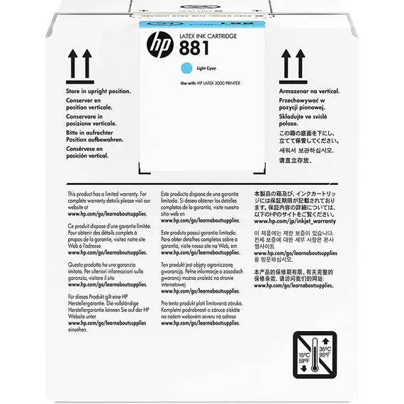 HP 881 5-ltr Lt Cyan Latex Ink Cartridge