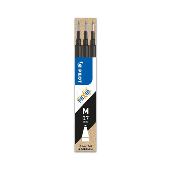 Recarga Gel Pilot Frixion Ball Clicker Preto 0,7mm 3un