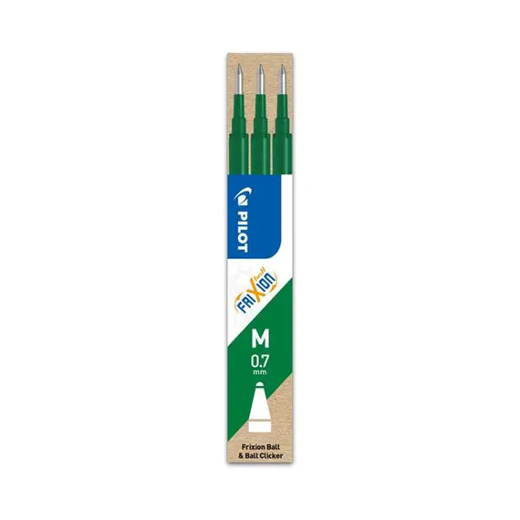 Recarga Gel Pilot Frixion Ball Clicker Verde 0,7mm 3un
