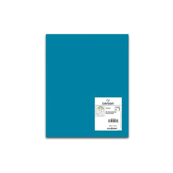 Cartolina A4 Azul Caribe 185g 50 Folhas Canson