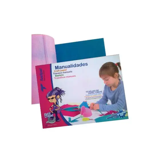 Papel Crepe 21x29,7cm Sortido Bloco 10 Folhas