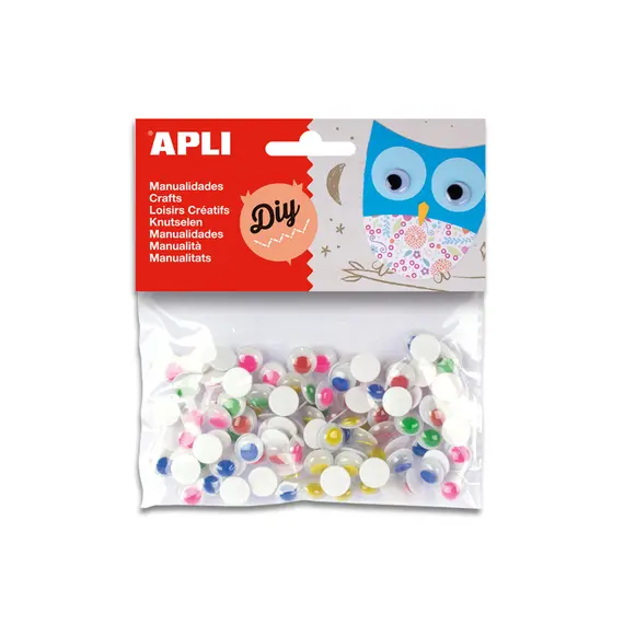 Olhinhos Redondos Apli Autocolantes Ø10mm Sortido 100un