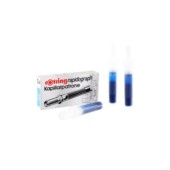 Cartucho Tinta Rotring 1:10 Azul Cx 3un