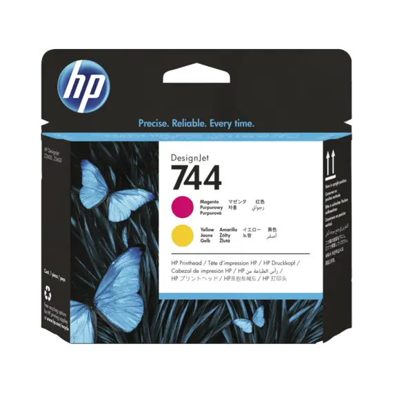 HP 744 original Printhead F9J87A Magenta & Yellow