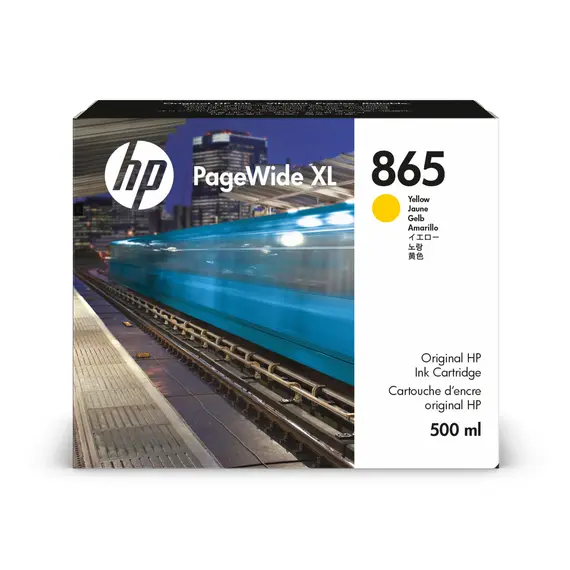 HP 865 500ml Yellow PageWide XL Ink Crtg