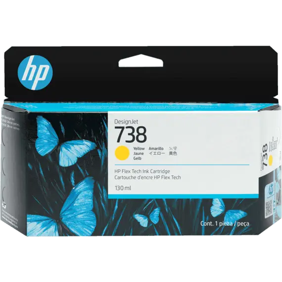 HP 738 130-ml Yellow DesignJet Ink Cartridge