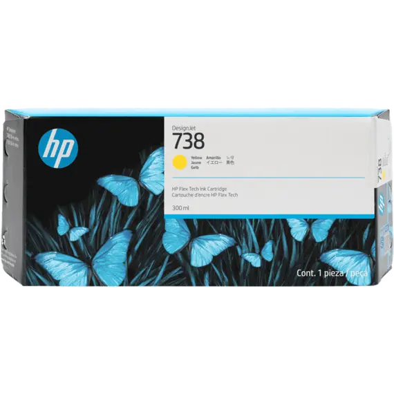 HP 738 300-ml Yellow DesignJet Ink Cartridge