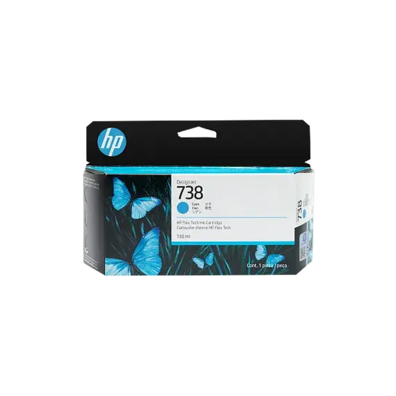 HP 738 130-ml Cyan DesignJet Ink Cartridge