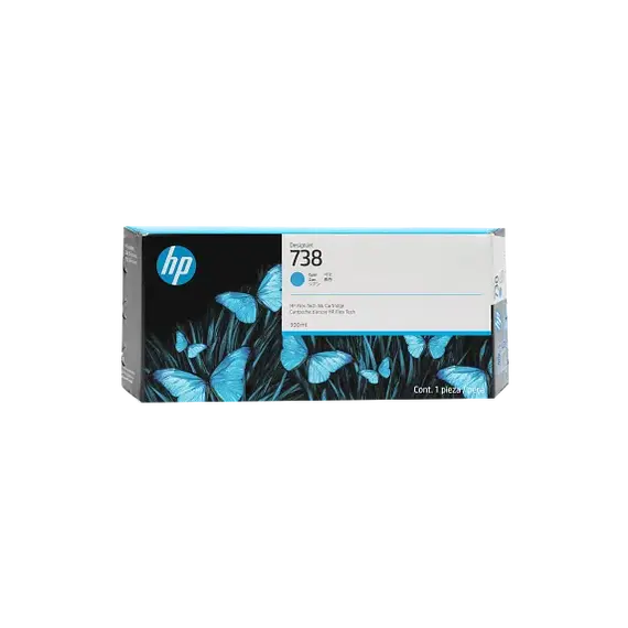 HP 738 300-ml Cyan DesignJet Ink Cartridge