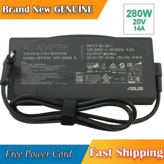 ASUS AD280-00E(ADP-280EB B) ROG 280W 6PHI 14A & 20V 3PIN CHARGER