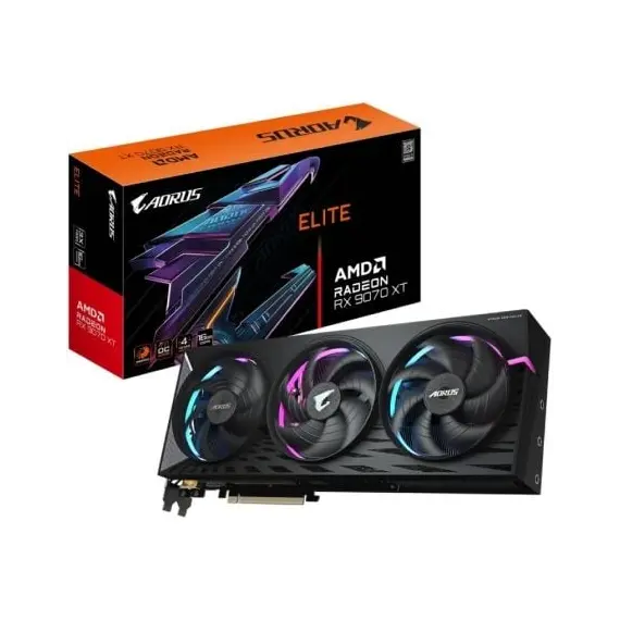 Tarjeta Gráfica Gigabyte AORUS Radeon RX 9070 XT Elite/ 16GB GDDR6