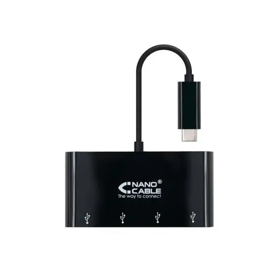Hub USB Tipo-C Nanocable 10.16.4401-BK / 4xUSB