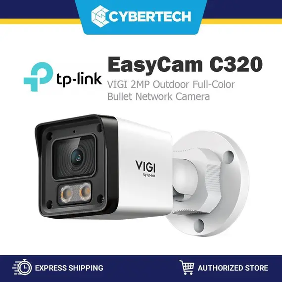 TP-LINK VIGI EASYCAM 2MP OUTDOOR FULL-COLOR BULLET C320 2.8mm