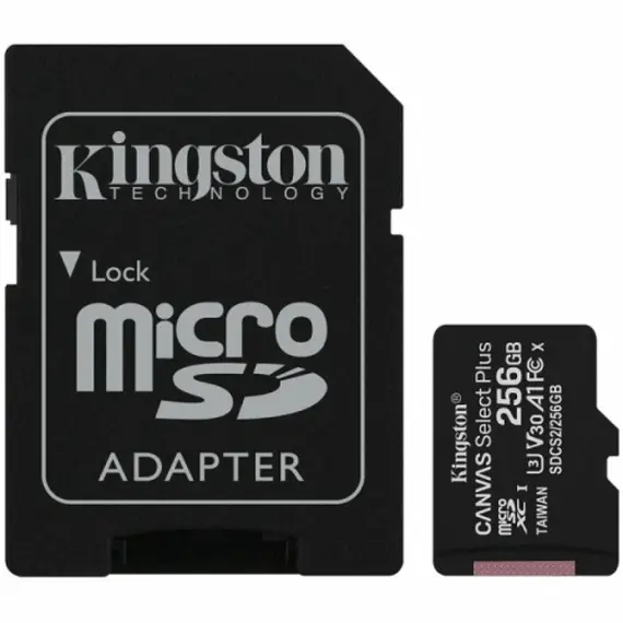 KINGSTON 256GB micSDXC Canvas Select Plus 100R A1 C10 Card + ADP