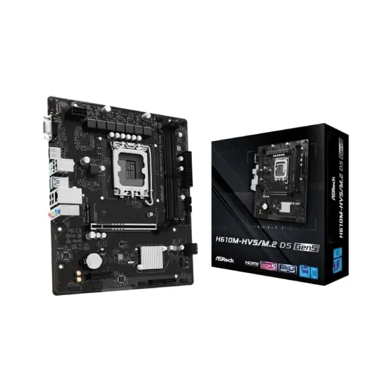 Placa Base Asrock H610M-HVS M2 D5 G5 Socket 1700/ DDR5/ PCIe 5.0/ Micro ATX