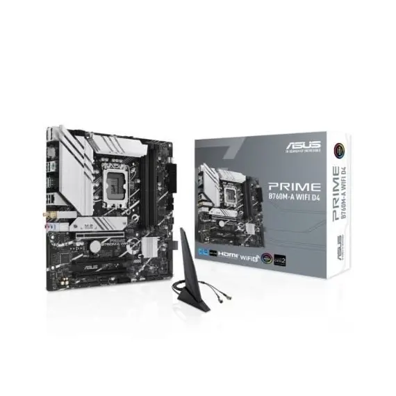 Placa Base Asus Prime B760M-A WIFI D4 Socket 1700/ DDR4/ PCIe 4.0/ Micro ATX